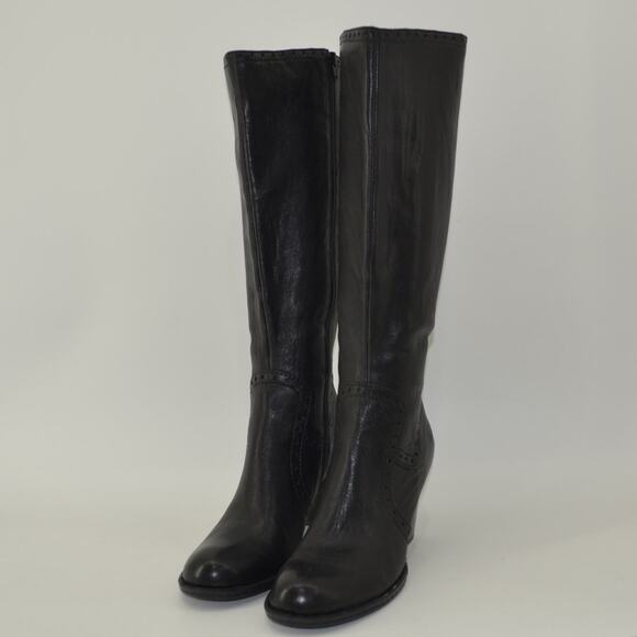 Born W31646 Tatiana Black Boots Leather Zip Women's Size 10 - Picture 6 of 15